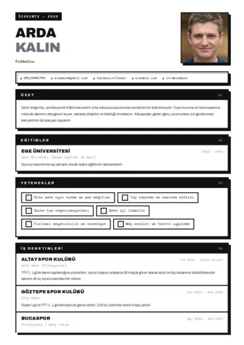 Sporcu CV Örnekleri cv indir